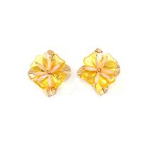 Lo zinco in lega Stud Earring, lega in zinco, placcato color oro, per la donna, 41x45mm, Venduto da coppia