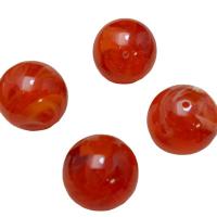 Acrylic Jewelry Beads Round epoxy gel imitation agate & DIY orange Sold By Bag