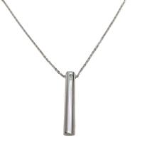 Collier d'acier titane, Placage de couleur argentée, unisexe, argent, 40x7mm, Longueur 19.69 pouce, Vendu par PC