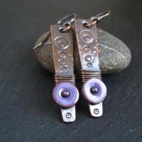 Boucles d'oreilles en alliage de zinc, Plaqué de couleur de cuivre antique, pour femme & émail, plus de couleurs à choisir, protéger l'environnement, sans nickel, plomb et cadmium, 51x11mm, Vendu par paire