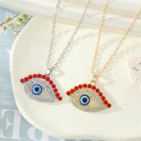 Evil Eye Biżuteria Naszyjnik, Stop cynku, ze 5cm przedłużeniami łańcuszka, Złe oko, Powlekane, biżuteria moda & dla kobiety & z kamieniem, dostępnych więcej kolorów, bez zawartości niklu, ołowiu i kadmu, długość 50 cm, sprzedane przez PC