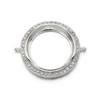 Kubinių Zirconia Mikro Pave Žalvaris Jungtis, Žalvarinis, paplatinuota, mikro nutiesti kubinių Zirconia, Originali spalva, 25x21mm, Pardavė PC