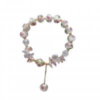 Lampwork Armbanden, Koreaanse stijl & met bloempatroon & voor vrouw, Lengte Ca 6.3-7 inch, Verkocht door PC