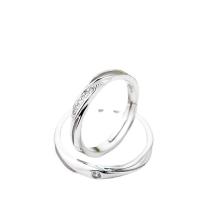 Δαχτυλίδια ζευγάρι Finger, Ταϊλάνδη Sterling Silver, χρώμα επάργυρα, 2 τεμάχια & Ρυθμιζόμενο & ανοιχτό & μικρο ανοίξει κυβικά ζιρκονία, 3Σετ/Παρτίδα, Sold Με Παρτίδα