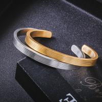 Titanium ocel Cuff náramek, módní šperky & unisex, více barev na výběr, 6mm, Vnitřní průměr:Cca 59mm, Prodáno By PC