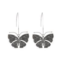 Zinc Alloy Øreringe, Butterfly, mode smykker & for kvinde, flere farver til valg, nikkel, bly & cadmium fri, 65x39mm, Solgt af par