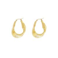 Zinc Alloy Hoop Earring, plated, mode sieraden & voor vrouw, gouden, 40x30mm, Verkocht door pair