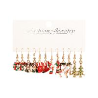 Boucles d'oreilles de Noël, alliage de zinc, Conception de Noël & bijoux de mode & normes différentes pour le choix & pour femme & émail, plus de couleurs à choisir, Vendu par fixé