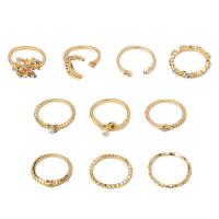 Set di anelli in lega di zinco, lega in zinco, placcato, quantità diversa per la scelta & gioielli di moda & per la donna & con strass, nessuno, 1.8-2.1cm, Venduto da set