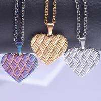 Stainless Steel Jewelry Necklace 304 Stainless Steel Heart Vacuum Ion Plating Unisex Length Approx 50 cm Sold By PC