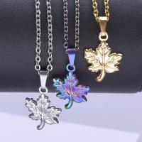 Stainless Steel smycken halsband, 304 rostfritt stål, Maple Leaf, Unisex & olika stilar för val, fler färger för val, 16x21mm, Längd Ca 50 cm, Säljs av PC