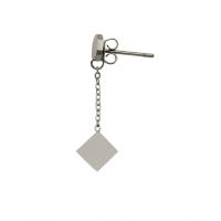 Orecchino di goccia in acciaio inox, 304 acciaio inox, Rhombus, per la donna, nessuno, 10x32mm, Venduto da coppia