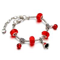 European Bracelet Zinc Alloy with 1.97 extender chain plated Christmas Design & Unisex & enamel mixed colors nickel lead & cadmium free Length 7.1 Inch Sold By PC