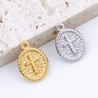 Stainless Steel Cross Pendants 304 Stainless Steel Vacuum Ion Plating DIY Sold By Bag