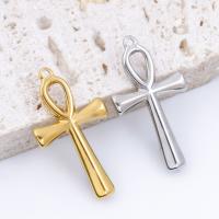 Stainless Steel Cross Pendants 304 Stainless Steel Vacuum Ion Plating DIY Sold By Bag