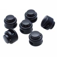 Kunststoff Feder Stopper-Schnalle, DIY, schwarz, 12x11mm, Bohrung:ca. 3x4mm, verkauft von PC