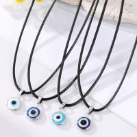 Evil Eye Biżuteria Naszyjnik, Stop cynku, ze skóry przewodu & żywica, ze 5cm przedłużeniami łańcuszka, Złe oko, Platerowane w kolorze srebra, biżuteria moda & dla kobiety, dostępnych więcej kolorów, 10mm, długość 50 cm, sprzedane przez PC