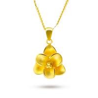 Collier en laiton, fleur, Plaqué d'or, bijoux de mode & pour femme, doré, protéger l'environnement, sans nickel, plomb et cadmium, 25mm, Longueur 50 cm, Vendu par PC