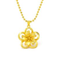 Brass Necklace Flower gold color plated fashion jewelry & for woman golden nickel lead & cadmium free Length 45 cm Sold By PC