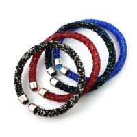 Strass armbanden, Zinc Alloy, plated, voor vrouw & met strass, meer kleuren voor de keuze, 60mm, Verkocht door PC