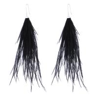 Fashion Fringe Brincos, Pena de avestruz, joias de moda & para mulher, Mais cores pare escolha, 160mm, vendido por par