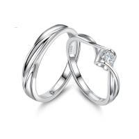 Couple Finger Rings Thailand Sterling Silver silver color plated Adjustable & open & with rhinestone Sold By Lot