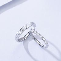 Δαχτυλίδια ζευγάρι Finger, Ταϊλάνδη Sterling Silver, χρώμα επάργυρα, Ρυθμιζόμενο & ανοιχτό & μικρο ανοίξει κυβικά ζιρκονία, 3PCs/Παρτίδα, Sold Με Παρτίδα