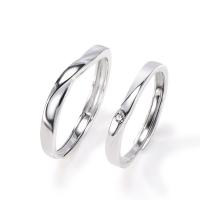 Couple Finger Rings Thailand Sterling Silver silver color plated Adjustable & open & with rhinestone Sold By Lot