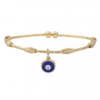 Evil Eye sieraden Armband, Messing, echt goud verguld, mode sieraden & voor vrouw, meer kleuren voor de keuze, nikkel, lood en cadmium vrij, Binnendiameter:Ca 60mm, Verkocht door PC