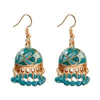 Fashion Fringe Oorbellen, Zinc Alloy, met Hars, plated, mode sieraden & voor vrouw & glazuur, meer kleuren voor de keuze, 46x22mm, Verkocht door pair