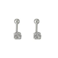 Boucle d'oreille strass, laiton, Placage, bijoux de mode & normes différentes pour le choix & pour femme & avec strass, argent, Vendu par paire