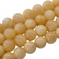 Ljusbrun Jade Bead, Rund, målat, DIY & olika storlek för val, Champagne, Såld Per Ca 40 cm Strand