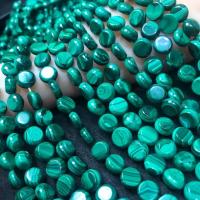 Malachiet kralen, Rond plat, gepolijst, DIY, groen, 4x10mm, Per verkocht Ca 38 cm Strand