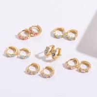 悪アイピアス, 銅, 邪な目, 14 K ゴールド メッキ, マイクロパヴェジルコニア & 女性用 & エナメル, 無色, ニッケル、鉛、カドミウムフリー, 11x11mm, 売り手 ペア