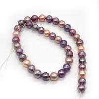 Runda odlad sötvattenspärla pärlor, Freshwater Pearl, DIY, flerfärgad, 9-10mm, Såld Per Ca 14.96 inch Strand