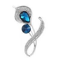 krystal Broche, Zinc Alloy, med Krystal, mode smykker & for kvinde & med rhinestone, nikkel, bly & cadmium fri, 30x59mm, Solgt af PC