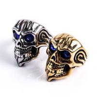 Partículas de acero anillo, Calavera, chapado, diverso tamaño para la opción & para hombre, más colores para la opción, Vendido por UD