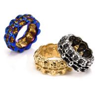 Partículas de acero anillo, Calavera, chapado, diverso tamaño para la opción & para hombre, más colores para la opción, Vendido por UD