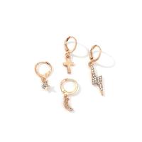 Zinc Alloy Oorbel Set, gold plated, voor vrouw & met strass, meer kleuren voor de keuze, nikkel, lood en cadmium vrij, Verkocht door Stel