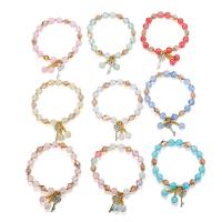 Pulseras de Cristal, con aleación de zinc, Llave, para  los niños & con diamantes de imitación, más colores para la opción, longitud aproximado 6.3-7 Inch, 10PCs/Grupo, Vendido por Grupo