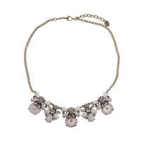 Collier résine, alliage de zinc, avec résine, bijoux de mode & pour femme & avec strass, multicolore, Longueur 38-44 cm, Vendu par PC