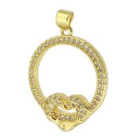 Cubic Zirconia Micro Pave Brass Pendant gold color plated fashion jewelry & DIY & micro pave cubic zirconia & for woman golden Approx 3mm Sold By Lot