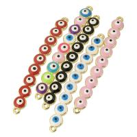 Male Connector Eye, ottone, placcato color oro, gioielli di moda & DIY & modello malocchio & per la donna & smalto, nessuno, 51x6x3mm, Foro:Appross. 1mm, 10PC/lotto, Venduto da lotto