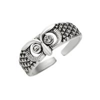 Zinc Alloy fingerring, Owl, forgyldt, Justerbar & mode smykker & Unisex, flere farver til valg, 19mm, Solgt af PC