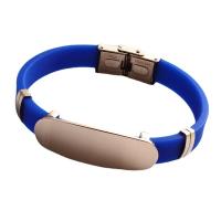 Braccialetti in silicone, 304 acciaio inox, with silicone, lucido, unisex, nessuno, Lunghezza Appross. 20.5 cm, Venduto da PC