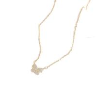 Collana in ottone di stesa Micro zircone cubico, with 1.97 extender chain, Farfalla, Placcato in oro 14K, Micro spianare cubic zirconia & per la donna, dorato, assenza di nichel,piombo&cadmio, Lunghezza 15.75 pollice, Venduto da PC