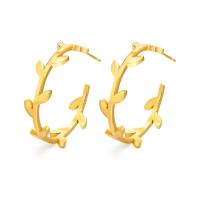 Stainless Steel Stud Earrings 304 Stainless Steel Vacuum Ion Plating fashion jewelry & for woman golden Sold By Pair