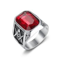 Titantium Cruach Finger Ring, Cruach Tíotáiniam, le Gemstone, plátáilte, unisex & méid éagsúla do rogha, dathanna níos mó le haghaidh rogha, Díolta De réir PC