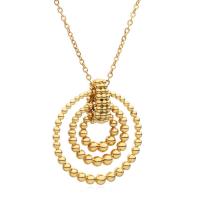 Collier en laiton, avec 2.5inch chaînes de rallonge, Plaqué or 18K, bijoux de mode & pour femme, doré, protéger l'environnement, sans nickel, plomb et cadmium, 30mm, Longueur Environ 19 pouce, Vendu par PC