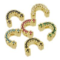 Abalorios de Micro Pavé de Zirconía Cúbica en Latón, metal, chapado en color dorado, Joyería & Bricolaje & micro arcilla de zirconia cúbica & para mujer, más colores para la opción, 11x8x5.50mm, agujero:aproximado 1.5mm, 10PCs/Grupo, Vendido por Grupo